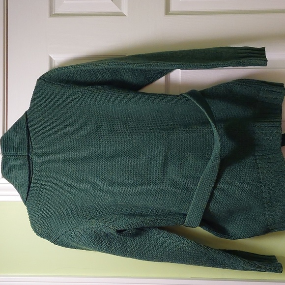 Toad&Co Ginn Cable Cardigan, Women's sz S, Green, Tie Belt - Picture 7 of 9